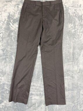 Kenneth Cole Mens Striped Dress Pants 31x32 Gray Formal Business